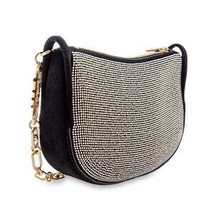 Michael Kors Kendall Sm bracelet pouchette leather gold NWTs black rhinestones